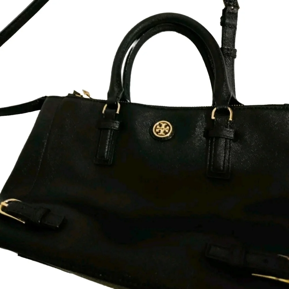Tory Burch Robinson Multi Saffiano Double Zip Tote Crossbody Should Bag